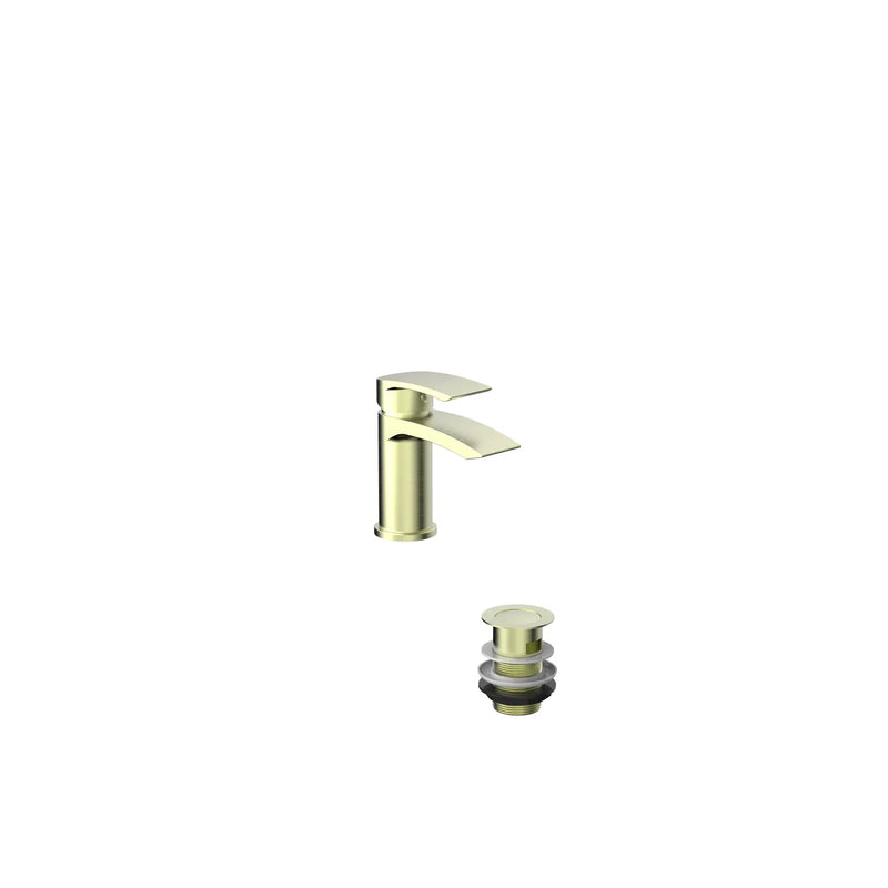 Pure Baths PSI BRUSHED BRASS PVD MINI MONO BASIN      MIXER INCL PUW
