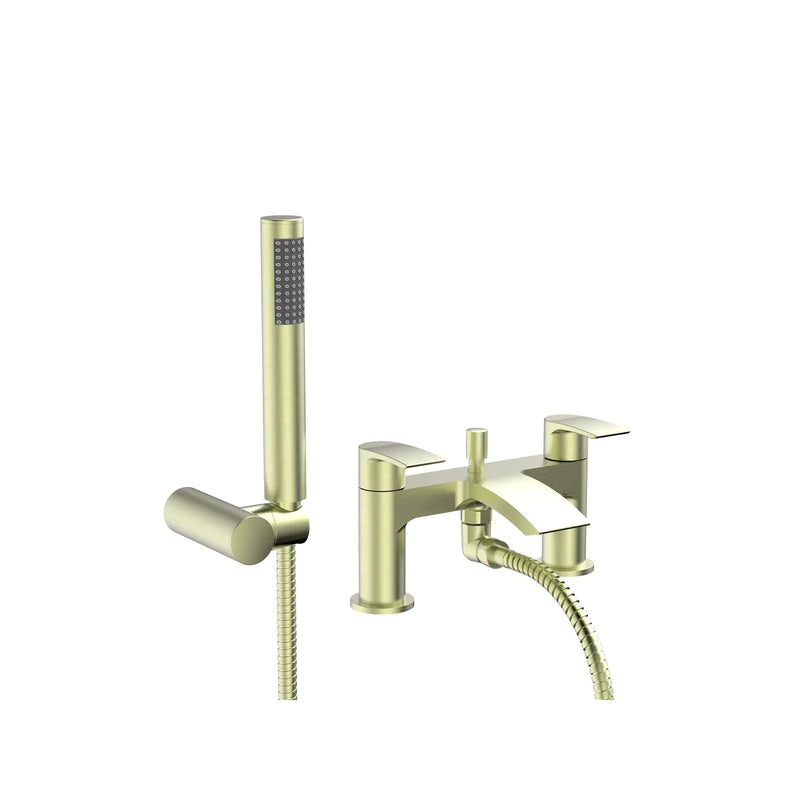 Pure Baths PSI BRUSHED BRSS PVD BATH SHWR MXR 2TH INC SLIDE RAIL & HEAD / WAND. NO BATH WA