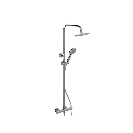 Pure Baths Oasis Column Shower w/ Rail, Hose & Round Head - Chrome