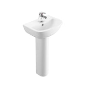 Pure Baths Glade 455mm x 355mm 1 Tap Hole Basin - White