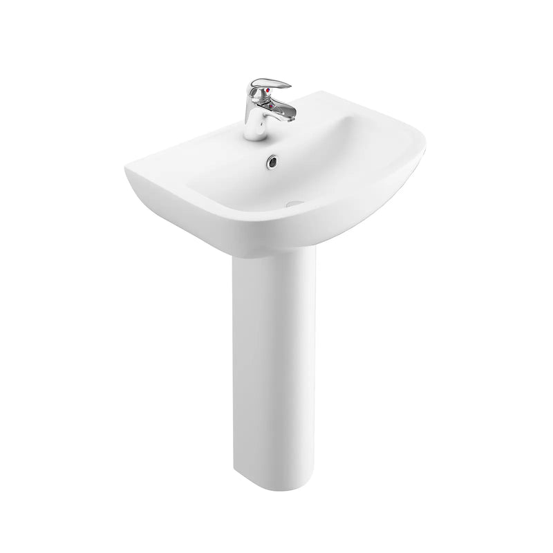 Pure Baths Glade 550mm x 390mm 1 Tap Hole Basin - White