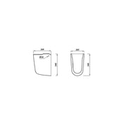 Pure Baths Glade 350mm x 225mm Semi Pedestal - White