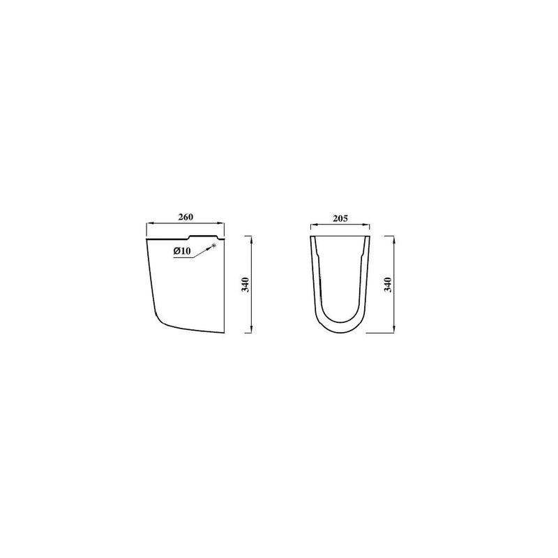 Pure Baths Glade 350mm x 225mm Semi Pedestal - White
