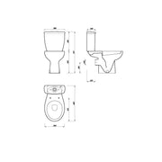 Pure Baths Glade Smooth 390mm x 650mm x 365mm Close Coupled WC Pan - White