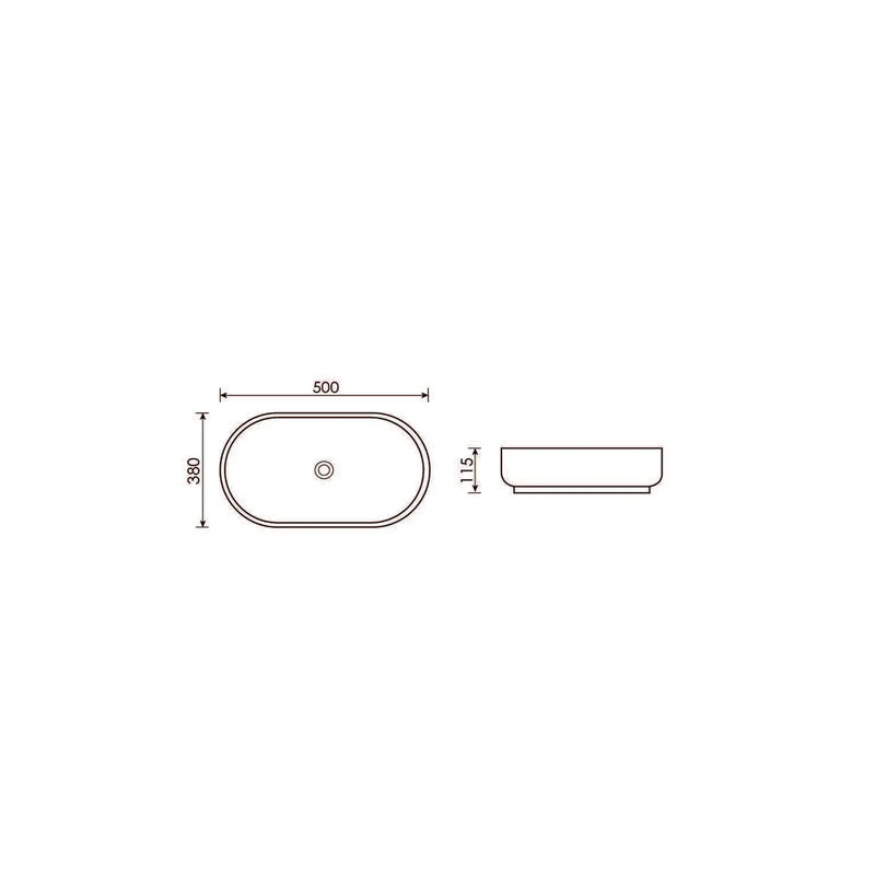 Pure Baths Drift 500mm x 380mm Round Freestanding Bowl Basin - White