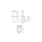 Pure Baths Drift 450mm x 600 x 360mm Rimless Closed Back Comfort Height Close Coupled Pan - White