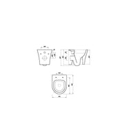 Pure Baths Drift Rimless 350mm x 460mm x 350mm Wall Hung Pan - White