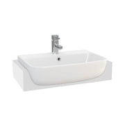 Pure Baths Eclipse 550mm x 395mm Square Semi Recessed 1 Tap Hole Basin