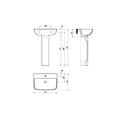 Pure Baths Eclipse 550mm x 395mm Thin Lipped Square Basin