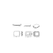 Pure Baths Eclipse Square Sandwich Soft Close Seat  - White