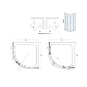 Pure Baths Belmont 6mm x 900mm x 900mm 2 Door Quadrant Shower Enclosure