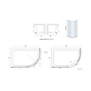 Pure Baths Belmont 6mm x 1200mm x 800mm 2 Door Quadrant Shower Enclosure