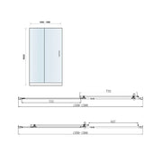 Pure Baths Belmont 6mm x 1600mm Sliding Shower Door