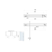 Pure Baths Belmont 6mm x 700mm Pivot Shower Door