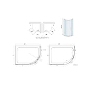 Pure Baths Belmont 6mm x 1200mm x 900mm 1 Door Quadrant Shower Enclosure