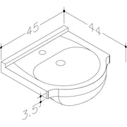 Pure Baths Echo 450mm 1 Tap Hole Ceramic Washbasin
