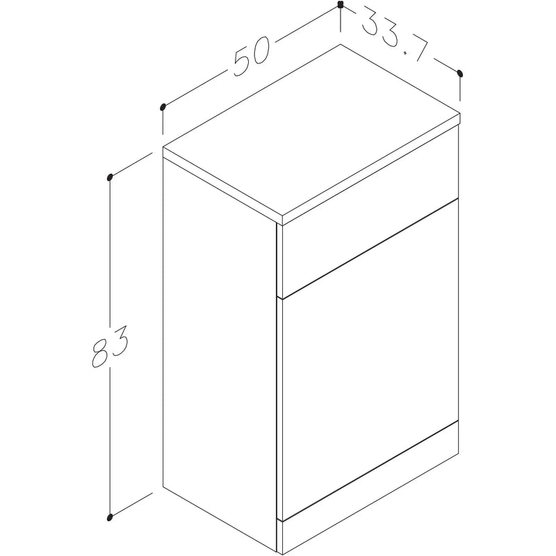 Pure Baths Echo 500mm x 830mm x 337mm WC Unit - Gloss White