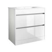 Pure Baths Thalia 790mm x 830mm x 455mm 2 Drawer Floorstanding Vanity Unit - Matt White