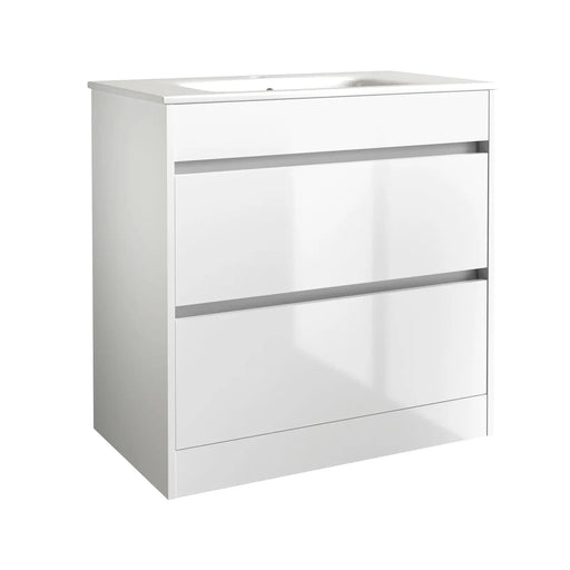 Pure Baths Thalia 790mm x 830mm x 455mm 2 Drawer Floorstanding Vanity Unit - Matt White