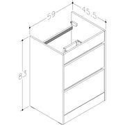 Pure Baths Thalia 590mm x 830mm x 455mm 2 Drawer Floorstanding Vanity Unit - Savannah Green