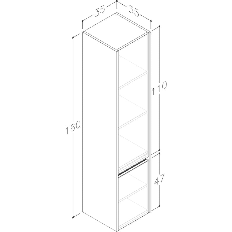 Pure Baths Thalia 1600mm x 350mm x 350mm 2 Door Tall Boy Storage Unit - Savannah Green