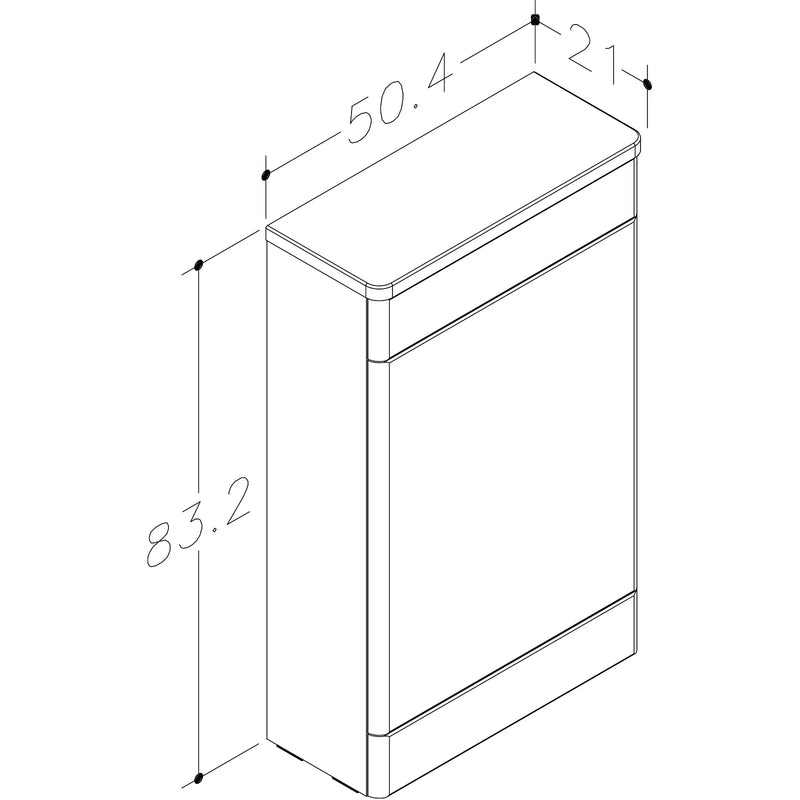 Pure Baths Isle 500mm x 830mm x 210mm WC Unit Only - Savannah Green