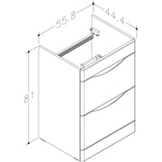 Pure Baths Isle 558mm x 810mm x 444mm 2 drawer Floorstanding Vanity Unit - Matt Grey