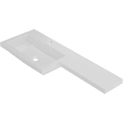 Pure Baths Kingsford 1100mm x 390mm 1 Tap Hole Left Handed L Shape Mineralcast Basin - White