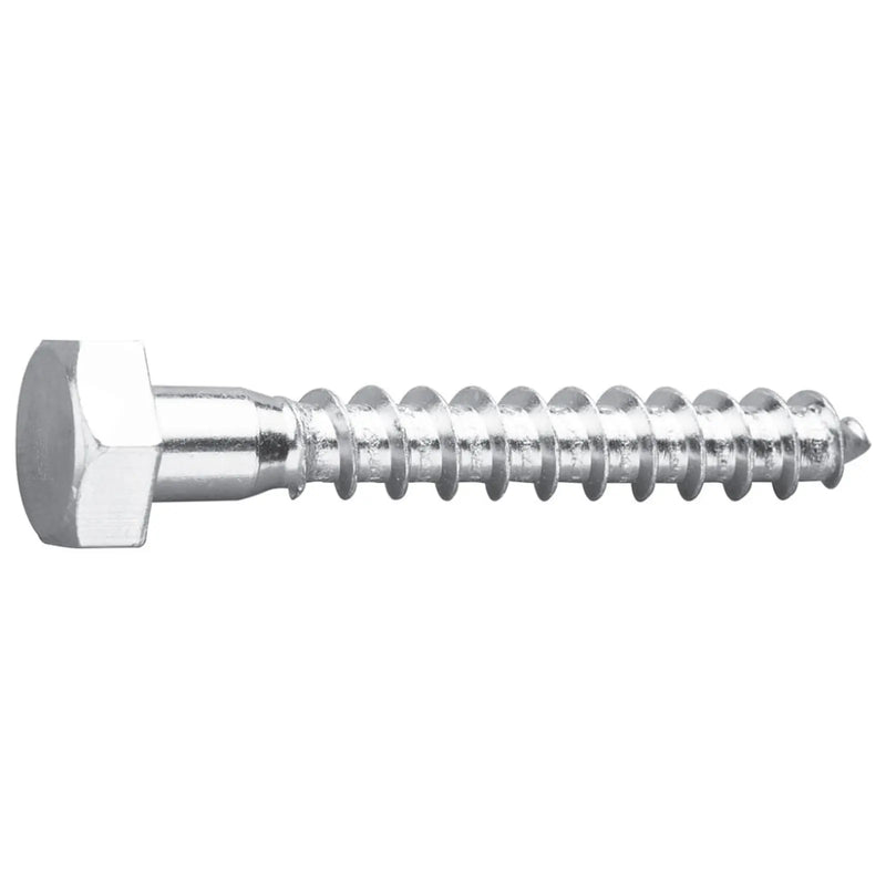 TimberMate Coachscrew 6x80mm BZP Hex Hd DIN571 Bx 100