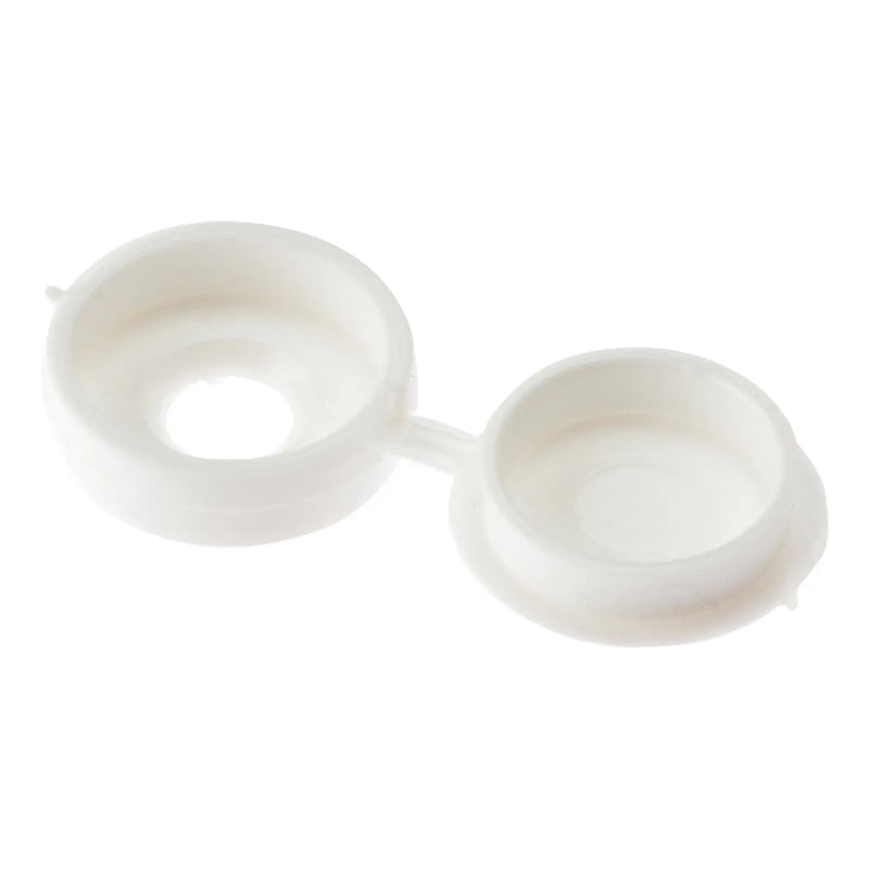 Large Hinged Cover Caps White 100 Per Bag (D29)