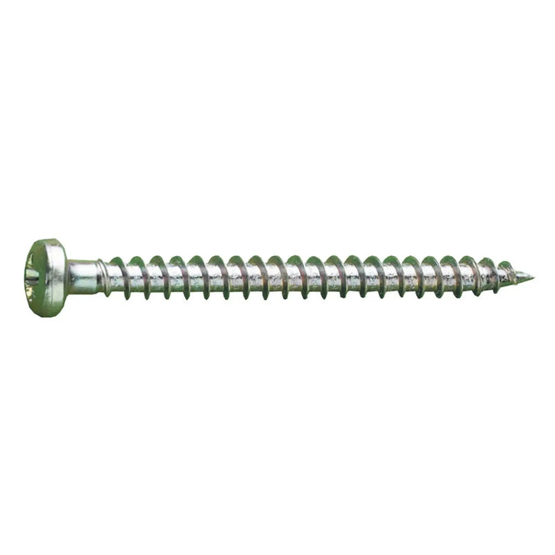 TimberMate Screw BZP 3/4x10 PZ Rnd Hd Twinthread Bx 200