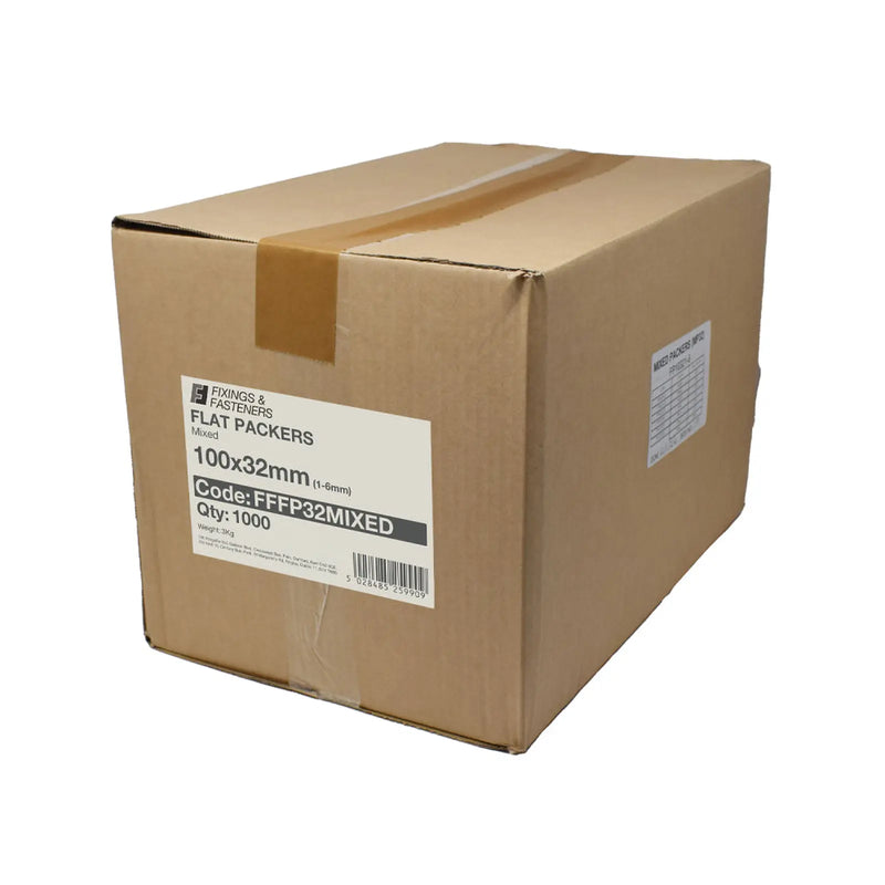 FF Flat Packers 100x32 1mm-6mm 1000 Per Bx Mixed
