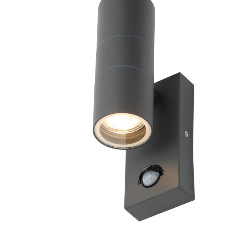 Zinc Leto 2 Light With PIR Anthracite