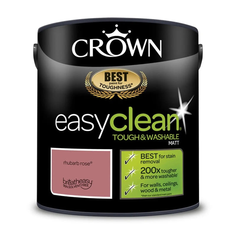 Crown Easyclean Matt Emulsion 2.5L Rhubarb Rose