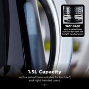 Tower Solataire Black Kettle 3kw 1.5L