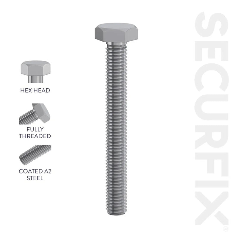Securfix Hex Head Set Screws M8 x 3 9/16”-M8 x 90mm | Pack of 100