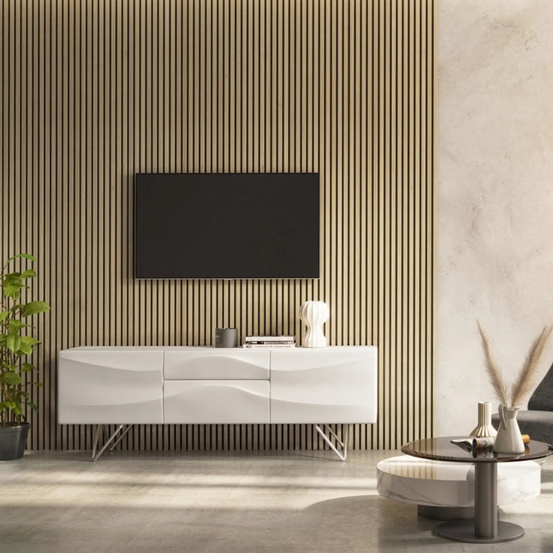 Cheshire Mouldings Acoustic Wall Panel Light Oak 21 x 2400 x 605mm