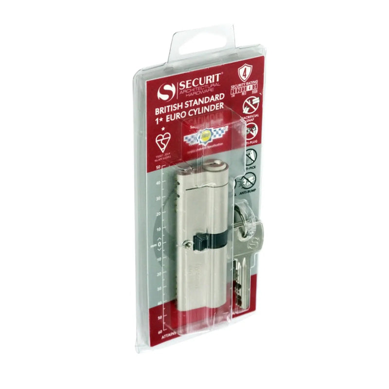 Smiths Locks Snap Safe Euro Cylinder Nickel 35 x 35mm