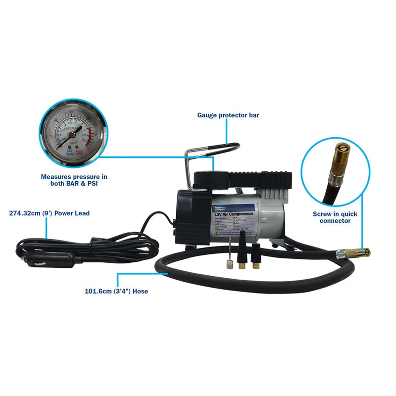 Streetwize Metal Air Compressor Tornado 12v
