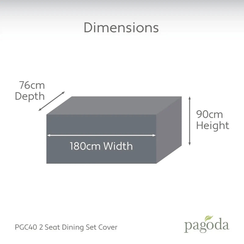 Pagoda 2 Seat Dining Set Cover 180 x 90 x 76cm
