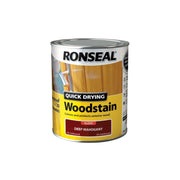 Ronseal Quick Drying Woodstain Gloss 750ml Deep Mahogany
