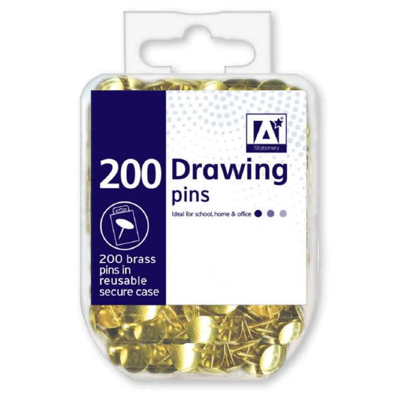 I G Design Drawing Pins In Hardcase Pack 200