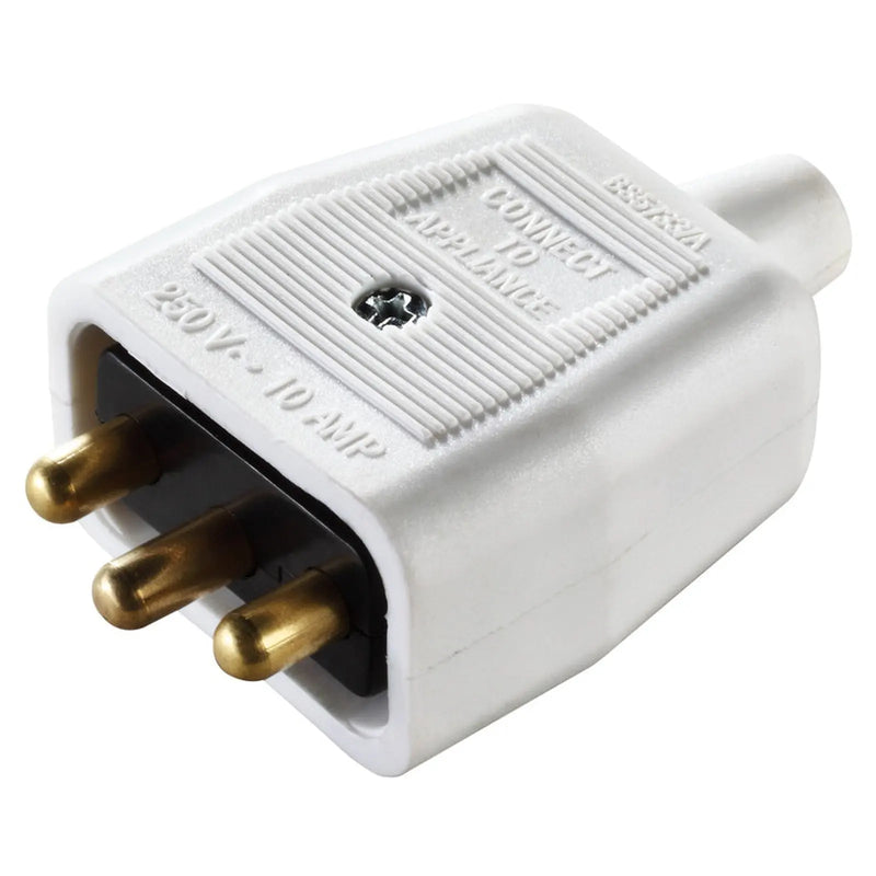 Masterplug 10 Amp 3 Pin Heavy Duty N/Rev Connector White