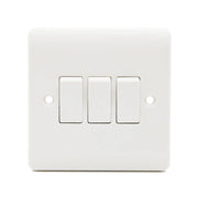 Securlec 3 Gang 2 Way Light Switch Round Edge