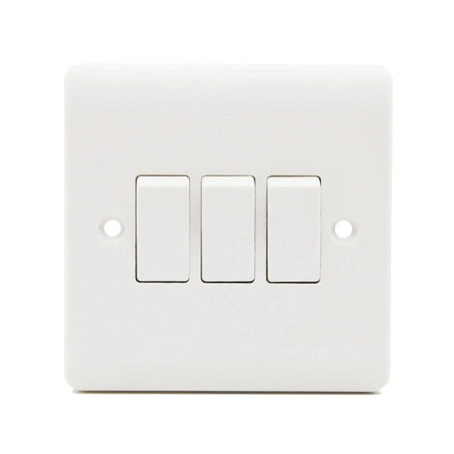 Securlec 3 Gang 2 Way Light Switch Round Edge