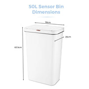 Tower 50L Rectangular Sensor Bin White