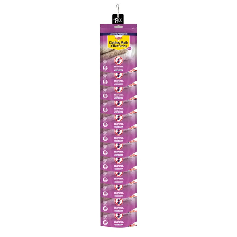 Zero In Clothes Moth Killer Strips Pack 20 Clip 24