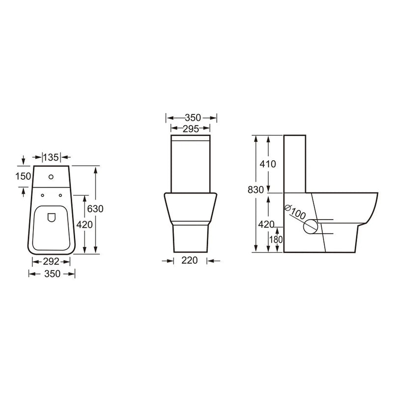 SP Eco Edge Close Coupled Pan W: 350mm H: 420mm D: 630mm