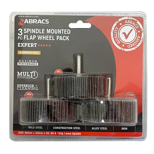 Abracs Flap Wheel 80mm Pack 3