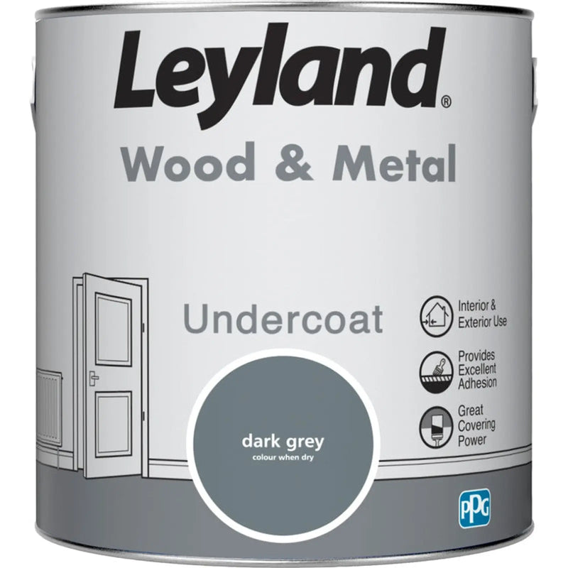Leyland Wood & Metal Undercoat 2.5L Dark Grey